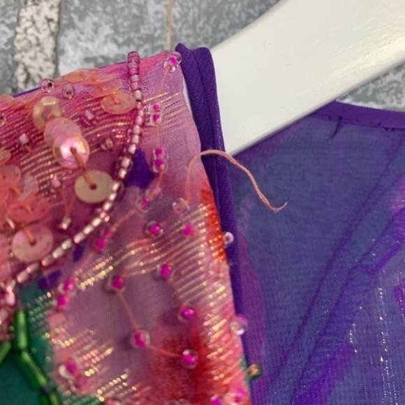 Vintage 90s Diane Freis Original Georgette Floral Maxi Dress Large - Picture 10 of 16